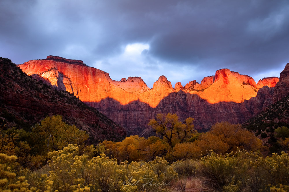Sunrise on the Towers of the Virgin, Zion